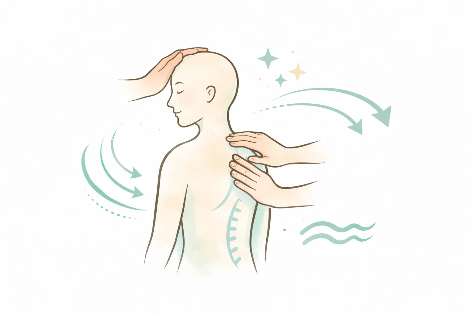 Illustration approche ostéopathique à Lausanne : gestes doux et mobilité