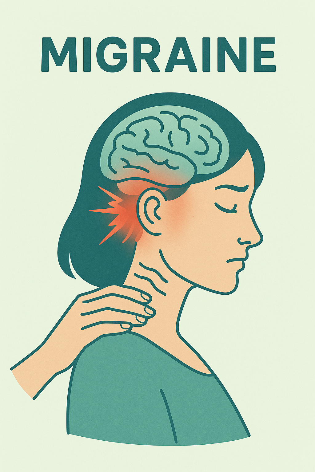 Illustration clinique des migraines et céphalées : zones douloureuses, déclencheurs, approche ostéopathique