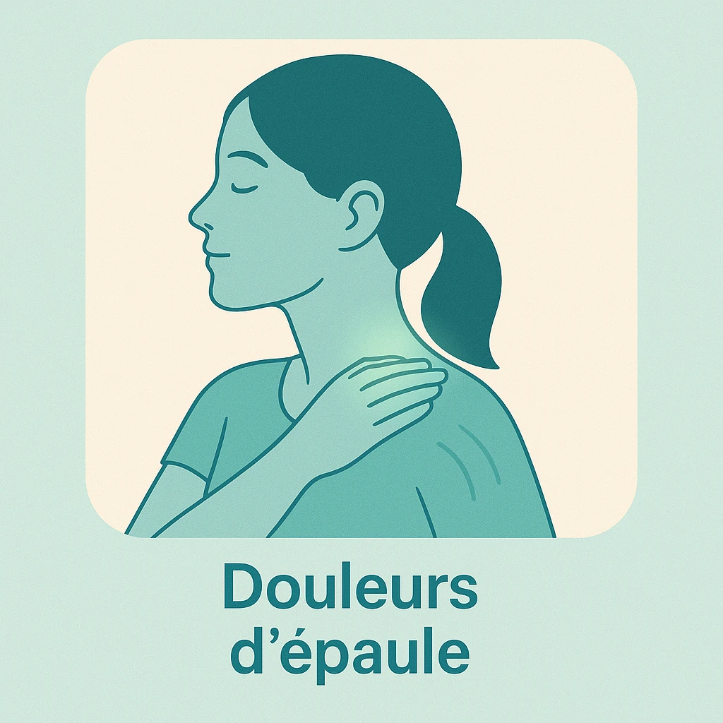 Douleur d’épaule – homme touchant son épaule